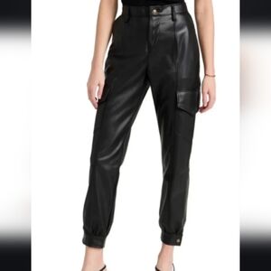 Faux leather joggers